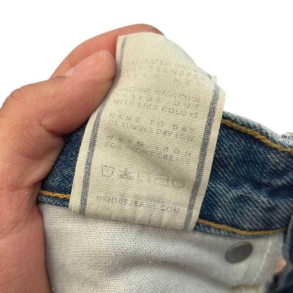 B Sides Slim Lasso Barrel Leg Jeans Blue Denim Loose Baggy Cotton Size 24 - Picture 10 of 10